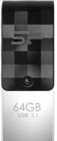 Silicon Power Mobile C31 64GB USB 3.0 (3.1 Gen 1) Type-A/Type-C Zwart, Grijs, Zilver USB flash drive