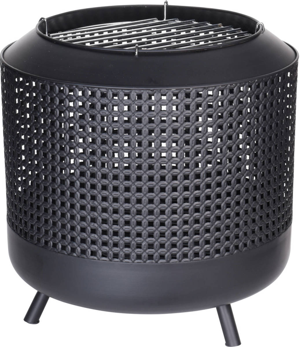 Relaxwonen - Vuurkorf - Bbq - Dubbel Plezier - Tuin - Zomer - Zwart - 50x50x51cm