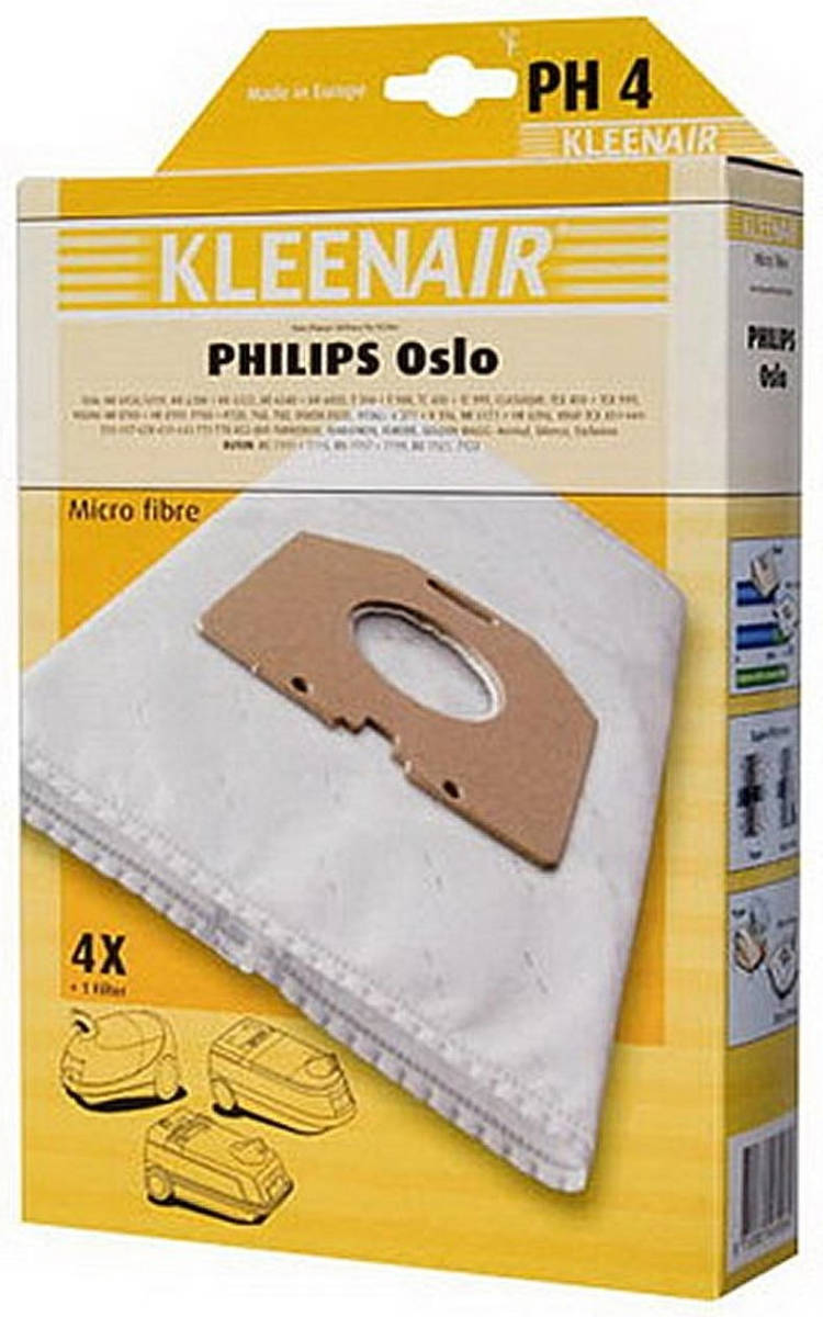 Kleenair 4 Sms Stofzuigerzakken Philips Oslo + 1 Filter