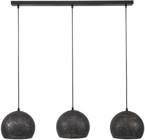 Dimehouse Hanglamp Industrieel Zwart-bruin Aya - 3-lichts