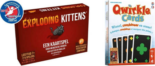 999 Games Spellenbundel - Kaartspel - 2 Stuks - Exploding Kittens & Qwirkle