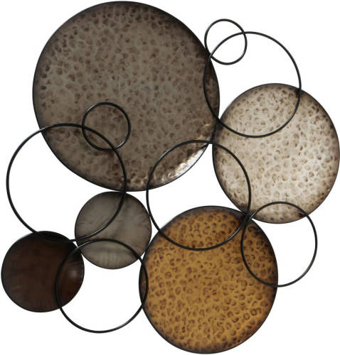 4Goodz 3-dimensionale Wanddecoratie Metalen Cirkels 75x75x4 Cm