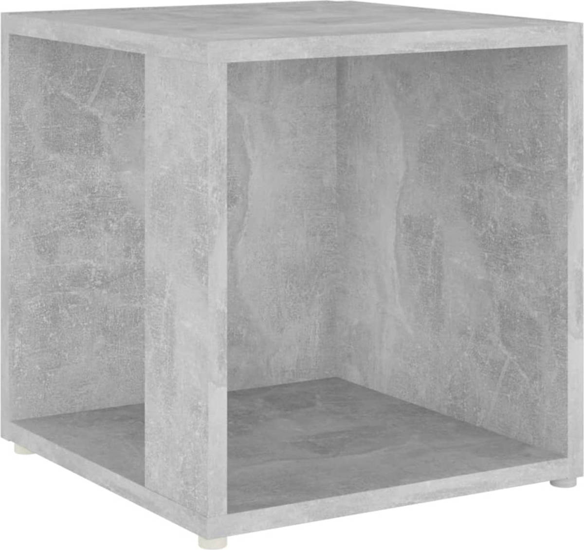 VidaXL Bijzettafel 33x33x34,5 cm spaanplaat betongrijs