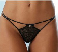Petite fleur gold String met bandjes met strasdetails aan beide kanten opzij