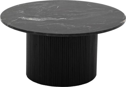 Goossens Salontafel Cooper rond, marmer zwart, stijlvol landelijk, 70 x 36 x 70 cm