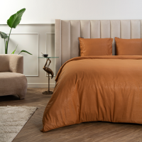Fresh & Co Embossed Snake - Bruin Lits-jumeaux (240 x 220 cm + 2 kussenslopen) Dekbedovertrek