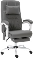 VidaXL Kantoormassagestoel kunstleer grijs