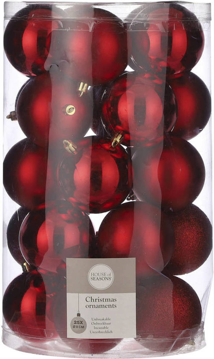 House of seasons kerstbal (set van 25) (ø8 cm)