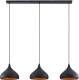 Lindby Elamira hanglamp, 3-lamps zwart