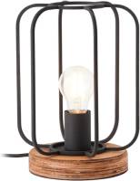 Brilliant Tafellamp Tosh met houten sokkel