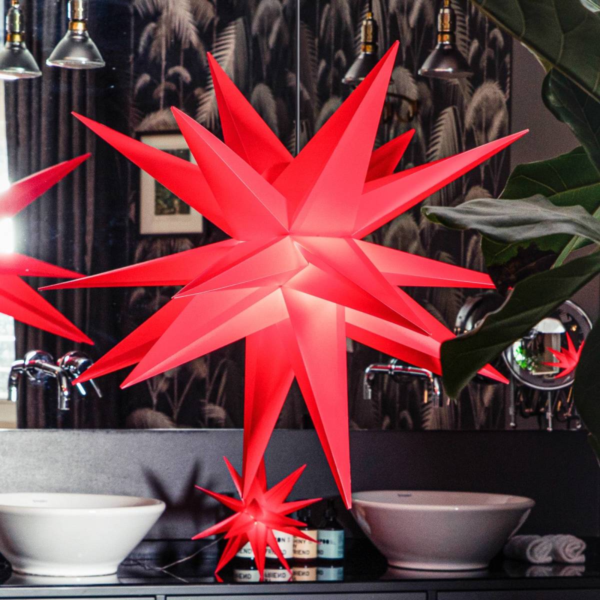 Sterntaler LED ster binnen en buiten batterij Ø 25 cm rood