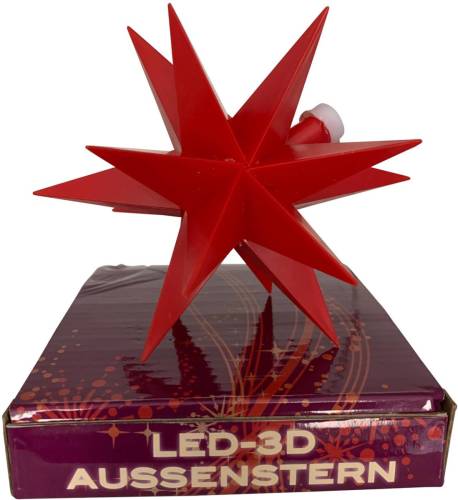 Sterntaler LED ster buiten, batterij 18-punten, Ø 12 cm rood