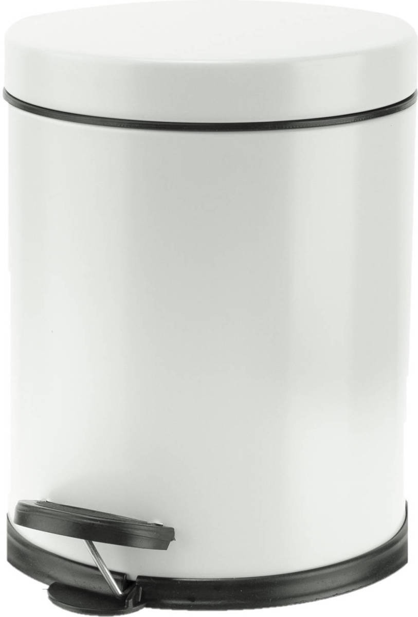 Cosy and Trendy Vuilnisbak/pedaalemmer Wit 5 Liter 24 Cm Rvs - Afvalemmers - Prullenbakken