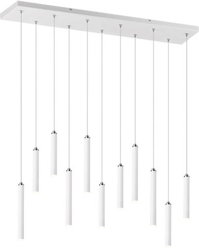 BES LED Led Hanglamp - Trion Tular - 22w - Warm Wit 3000k - Rechthoek - Mat Wit - Aluminium