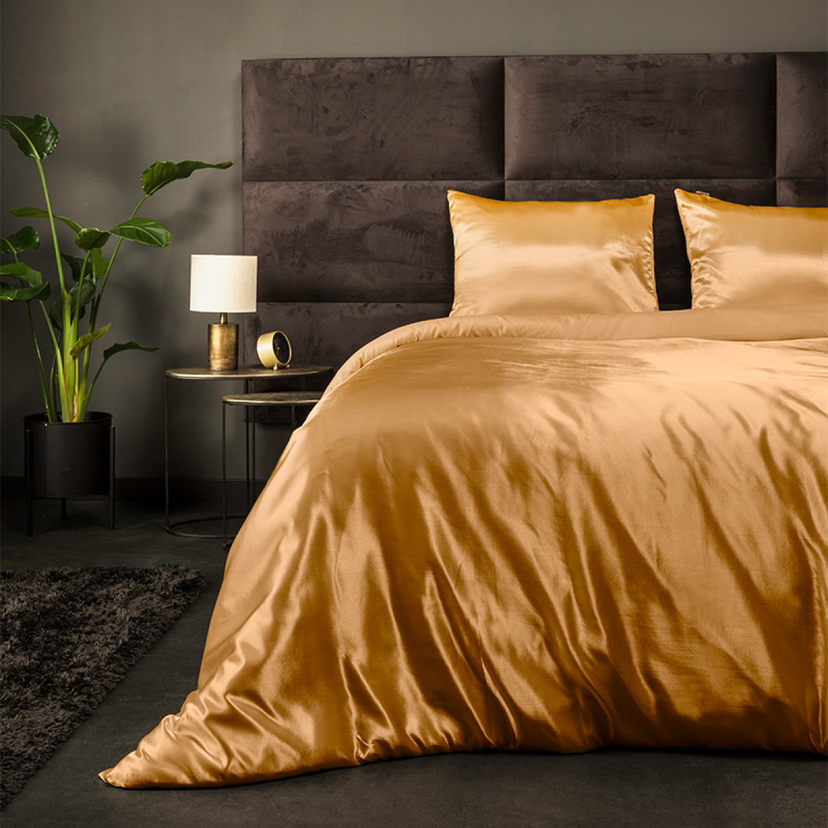 Fresh & Co Silk Satin - Bruin Lits-jumeaux (240 x 220 cm + 2 kussenslopen) Dekbedovertrek