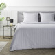 Luna Bedding Embossed Stripes - Grijs Lits-jumeaux (240 x 220 cm + 2 kussenslopen) Dekbedovertrek