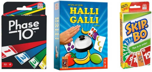 999 Games Spellenbundel - 3 Stuks - Phase 10 & Halli Galli & Skip-bo