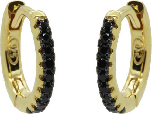 KARMA Jewelry verguld zilveren oorbellen Basic Black