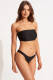 Seafolly strapless bandeau bikinitop met rib structuur zwart