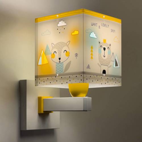 Dalber Wandlamp Hello Little 13,5 X 20 X 24 Cm E27 Geel/wit
