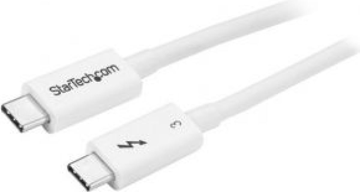 Startech .com TBLT34MM50CW 0.5m 40Gbit/s Wit Thunderbolt-kabel