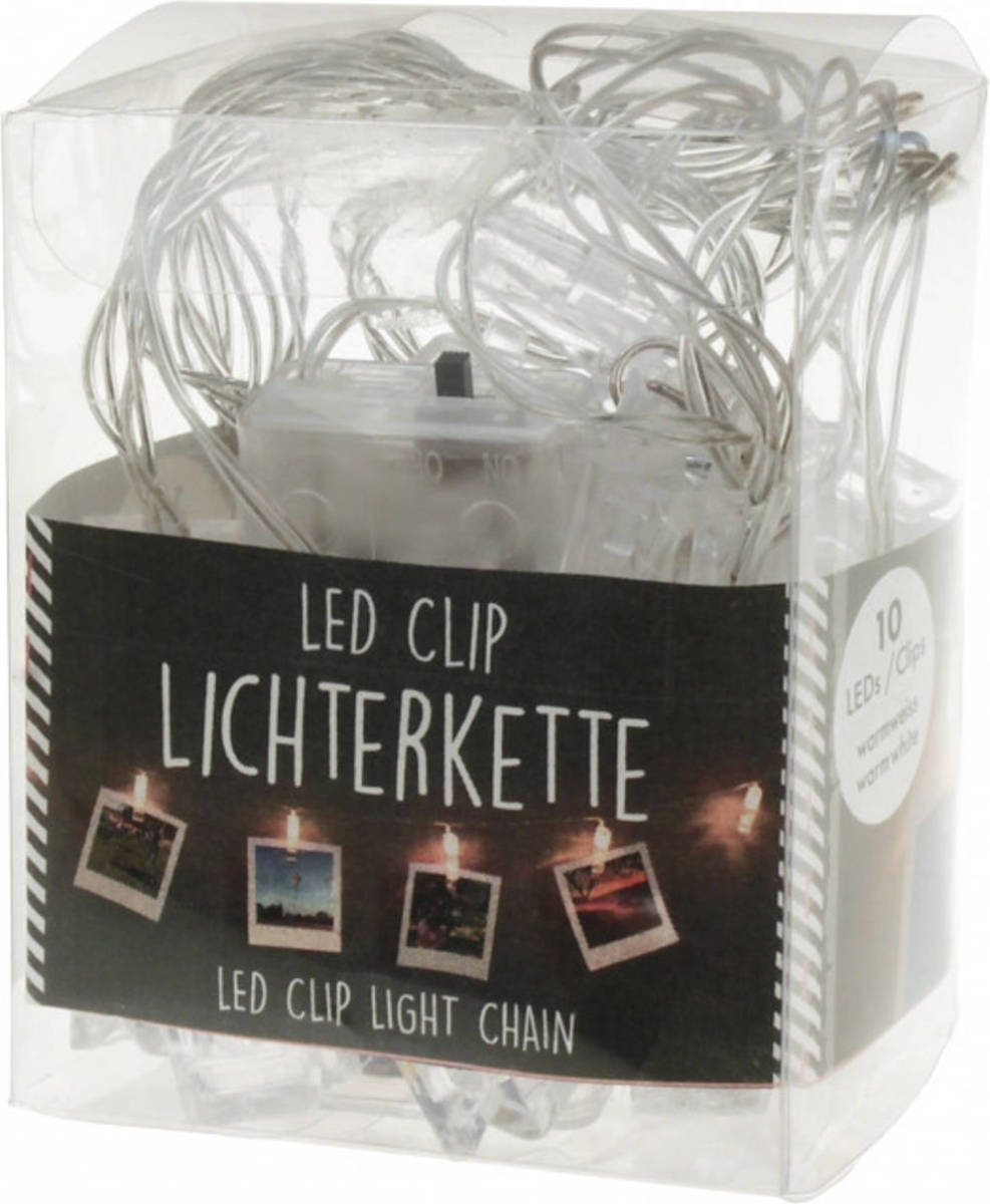 Bellatio Decorations Kerstkaarten Slingers Met Lichtgevende Knijpertjes 150 Cm - Kerstkaarten Ophangen - Lichtslingers