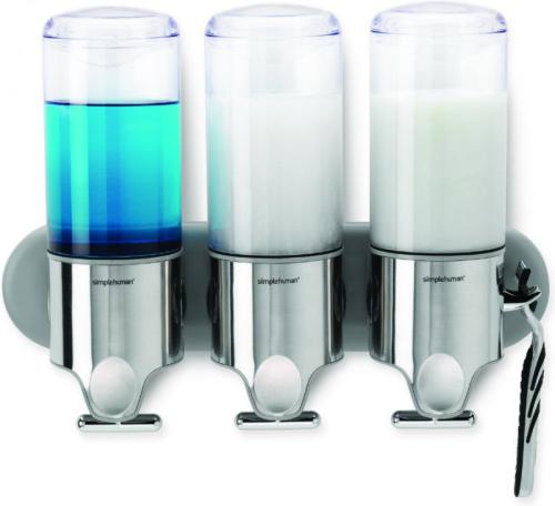 Simplehuman zeepdispenser hangend Triple - 3 x 444 ml - zilverkleurig