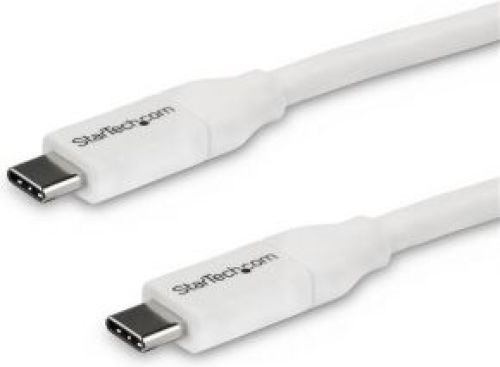 Startech .com USB-C naar USB-C kabel met 5A/100W PD M/M wit USB 2.0 USB-IF gecertificeerd 4 m