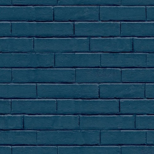 Good Vibes Behang Brick Wall blauw