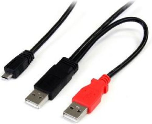 Startech .com 91 cm USB Y-kabel voor externe harde schijf dubbel USB-A naar Micro-B