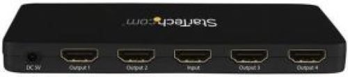 Startech .com 4K HDMI 4-poorts videosplitter 1x4 HDMI-splitter met sterke aluminiumbehuizing 4K @ 30