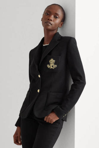 Lauren Ralph Lauren blazer met borduursels zwart