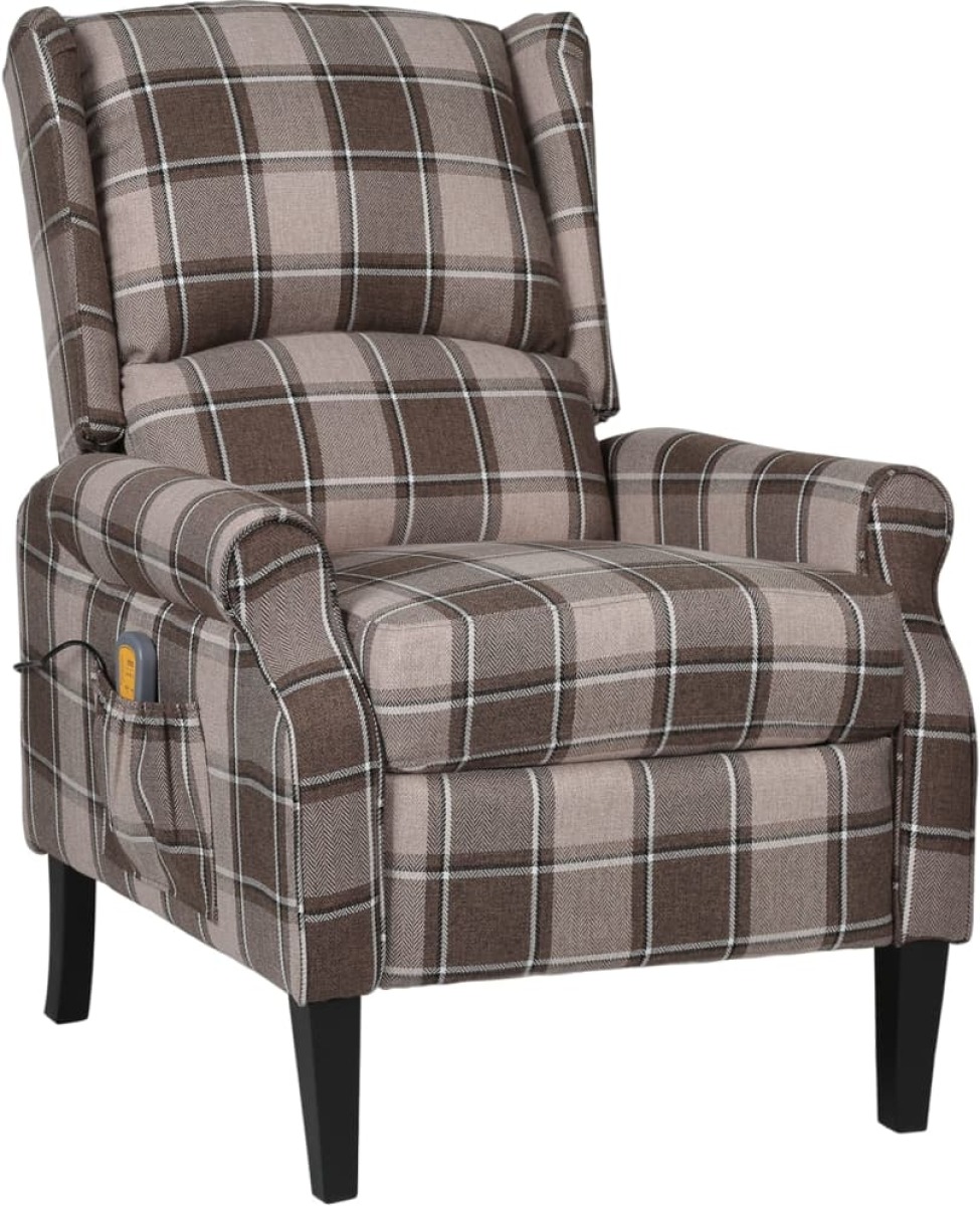 VidaXL Massagestoel verstelbaar stof beige