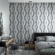 Topchic Behang Graphic Lines Diamonds grijs en zwart