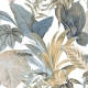 Topchic Behang Big leaves blauw en beige