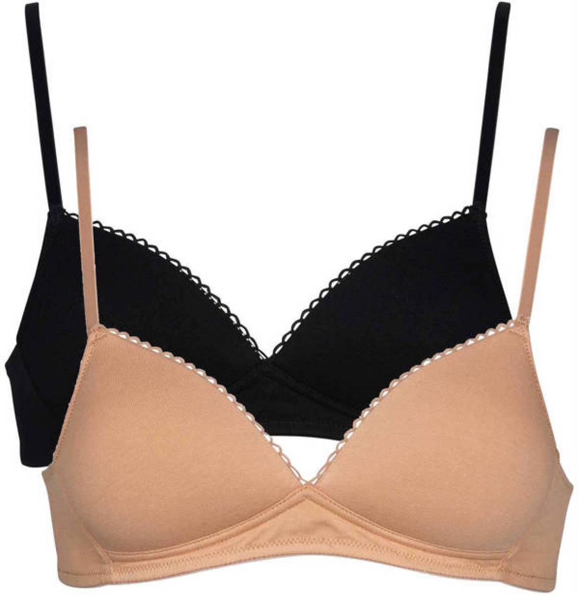 After Eden bh zonder beugel (set van 2) beige/zwart