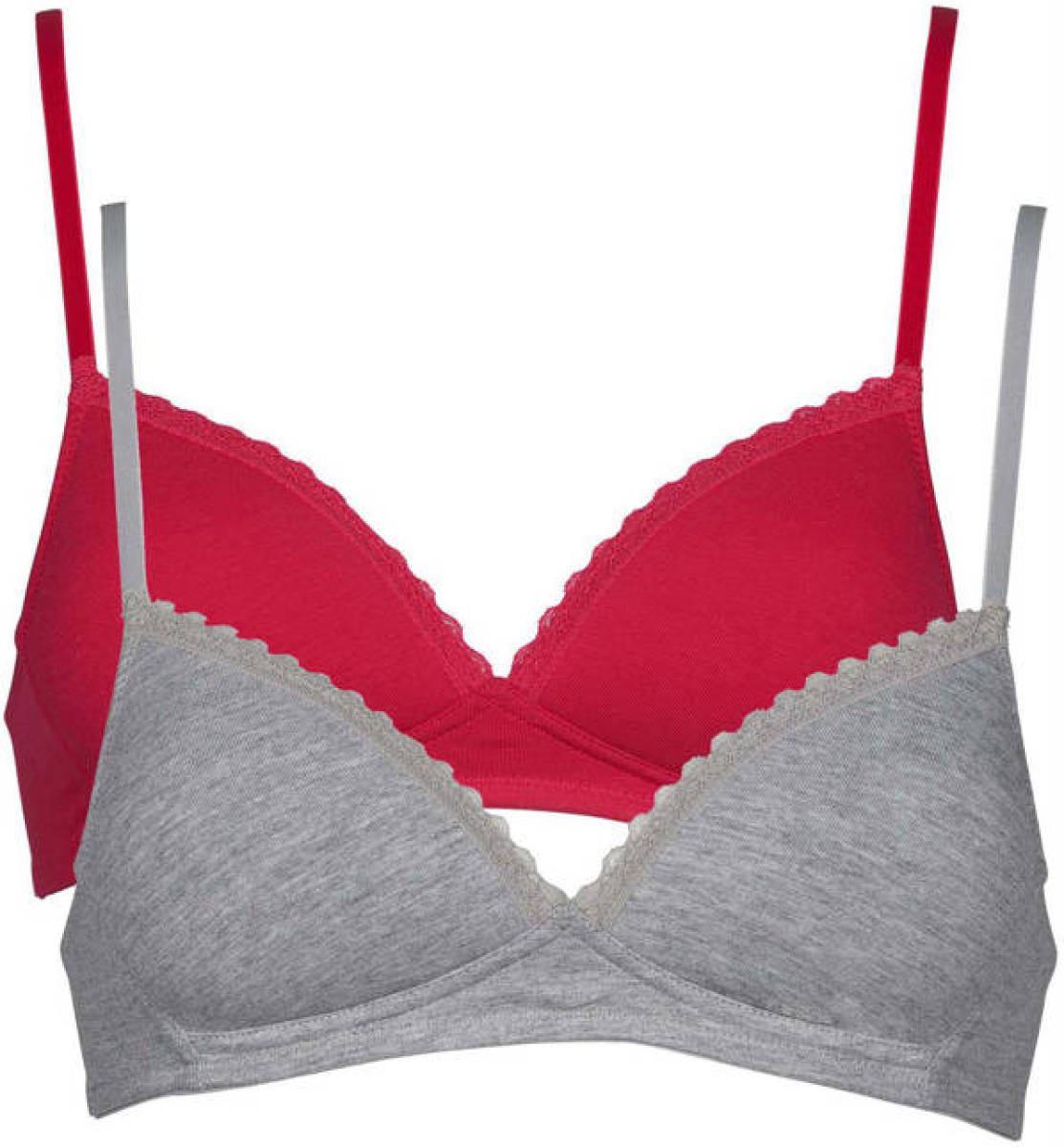 After Eden bh zonder beugel (set van 2) rood/grijs