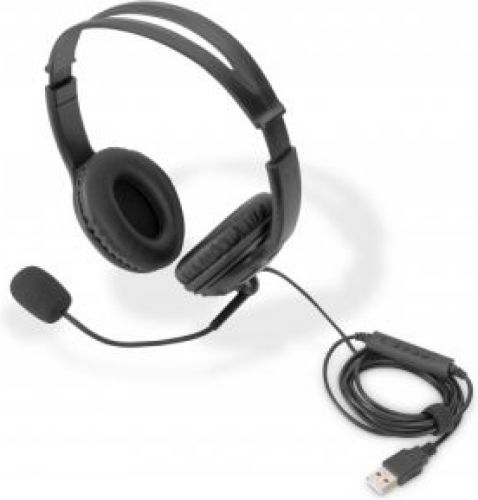 DIGITUS DA-12204 hoofdtelefoon/headset Hoofdband USB Type-A Zwart