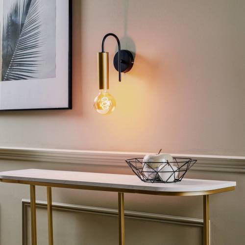 EULUNA Wandlamp Loppe, 1-lamp, zwart/goud