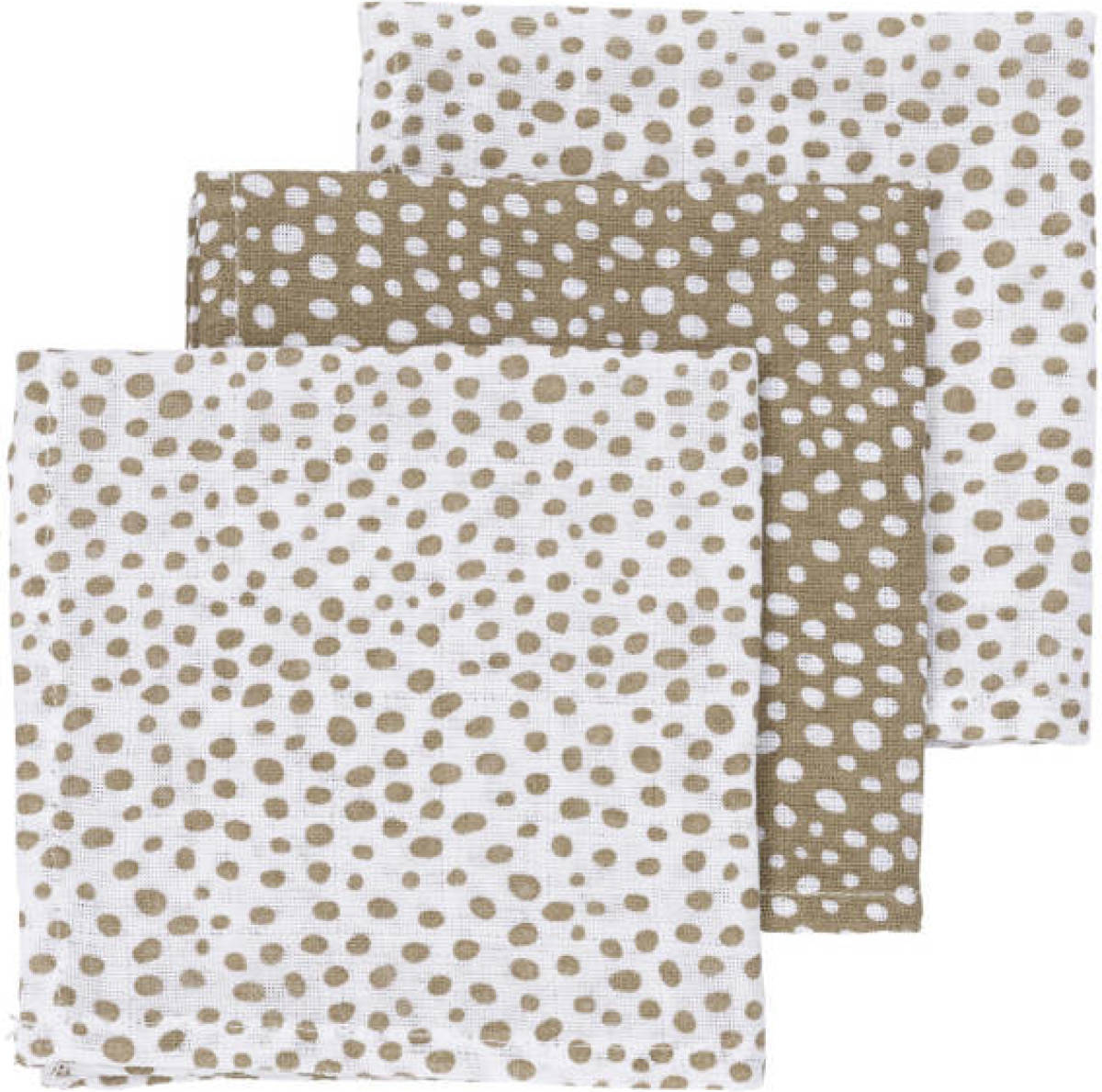 Meyco hydrofiel monddoekje Cheetah - set van 3 taupe