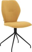 Goossens Eetkamerstoel Hera geel stof leuning, modern design