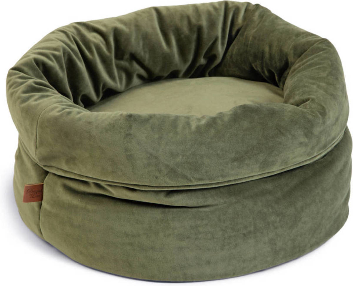 Designed by Lotte Fluco Kattenmand - Fluweel - Groen - 45x45x35 cm