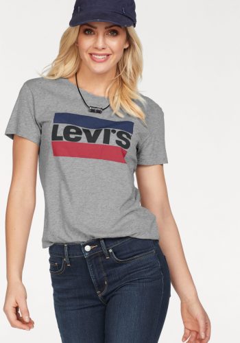 Levi's T-shirt Perfect Tee met logo lichtgrijs melange