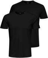 ONLY & SONS slim fit T-shirt (set van 2) ONSBASIC black