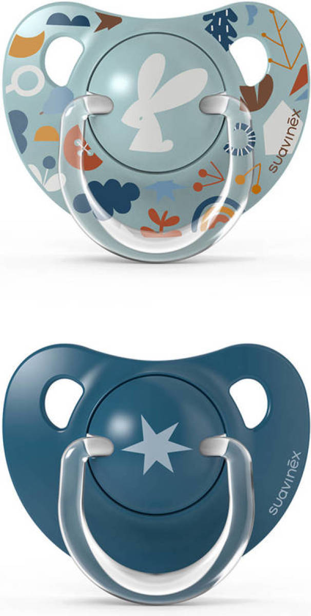 Suavinex Fopspeen Silicone Forest Blauw Dental +18 mnd (set van 2)