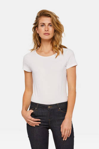 WE Fashion T-shirt met biologisch katoen wit