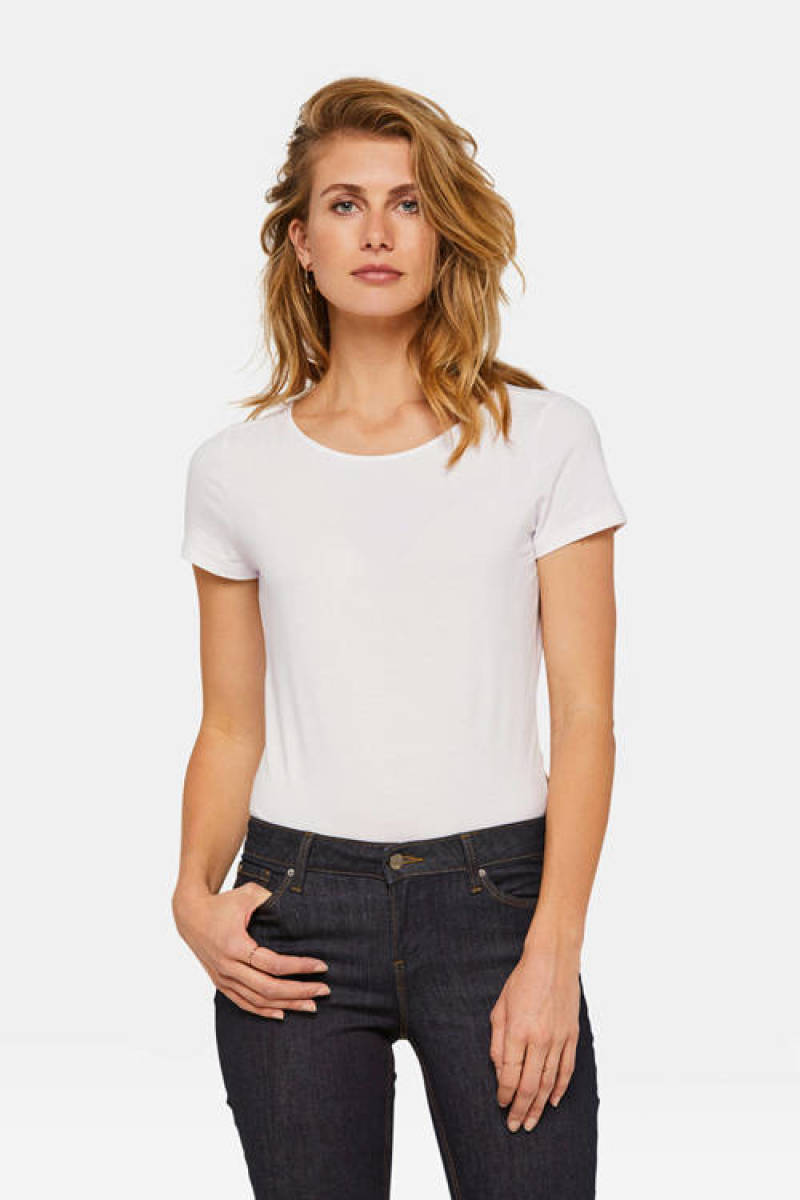 WE Fashion T-shirt met biologisch katoen wit