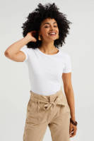 WE Fashion T-shirt met biologisch katoen wit