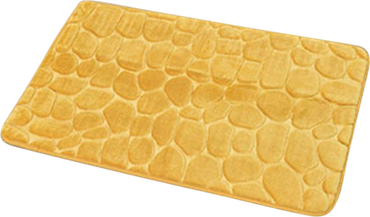 4Goodz Pebbles Zachte Traagschuim Badmat /Douchemat 50x80 Cm - Mosterd
