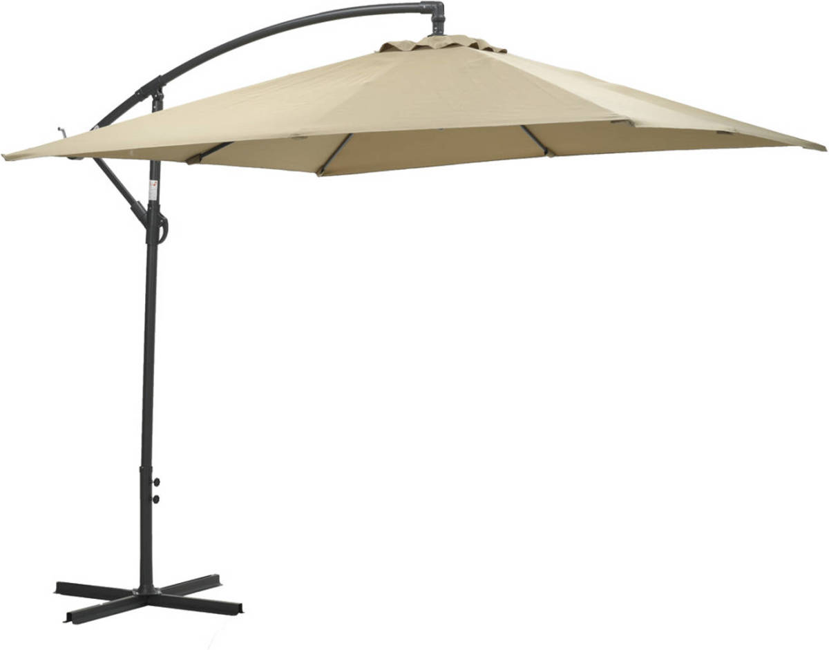 Garden Impressions Corfu Parasol 250x250 - Donker Grijs - Taupe